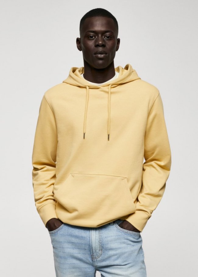 Mango Sudadera algodón capucha - Curry