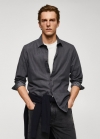 Mango Camisa slim fit chambray algodón - Gris