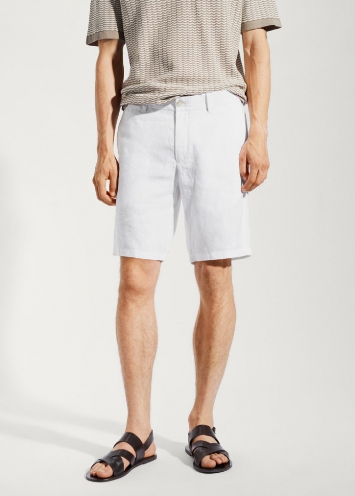 Mango Bermudas 100% lino - Blanco