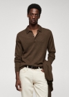 Mango Polo lana manga larga jaspeado - Khaki