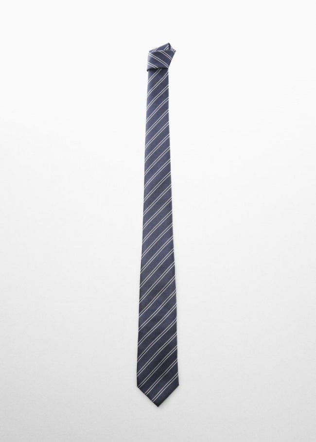Mango Corbata rayas anti manchas - Azul marino