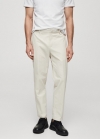 Mango Pantalón slim fit tejido técnico - Gris claro/pastel