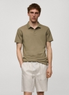 Mango Polo slim fit algodón piqué - Khaki