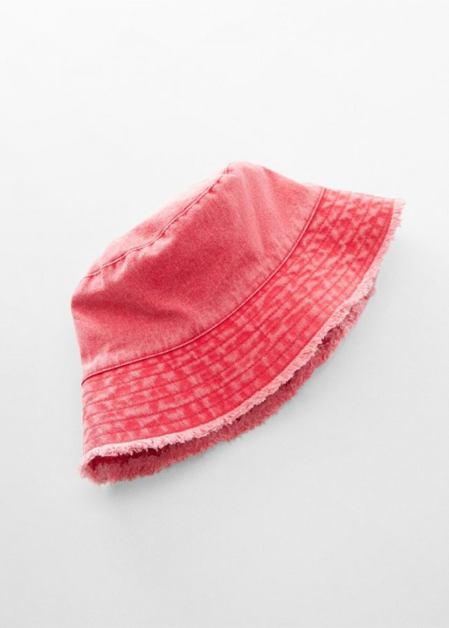 Mango Gorro bucket deshilachado - Rojo