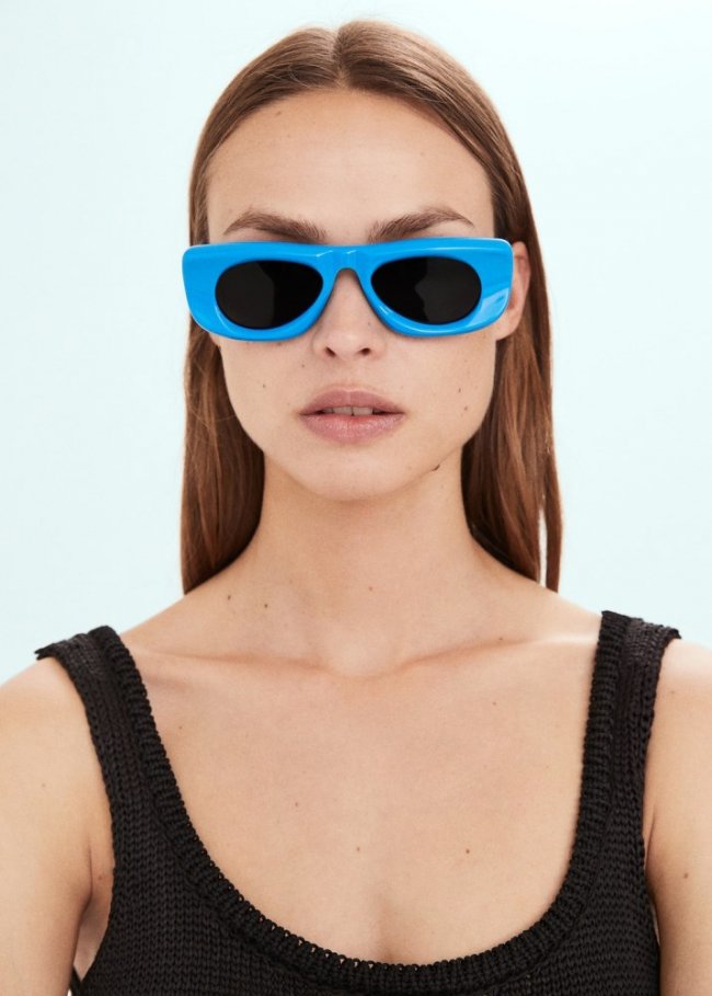Mango Gafas de sol montura volumen - Azul