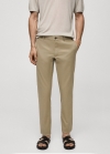 Mango Pantalón chino slim fit sarga - Khaki