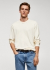 Mango Camiseta 100% algodón manga larga - Blanco roto
