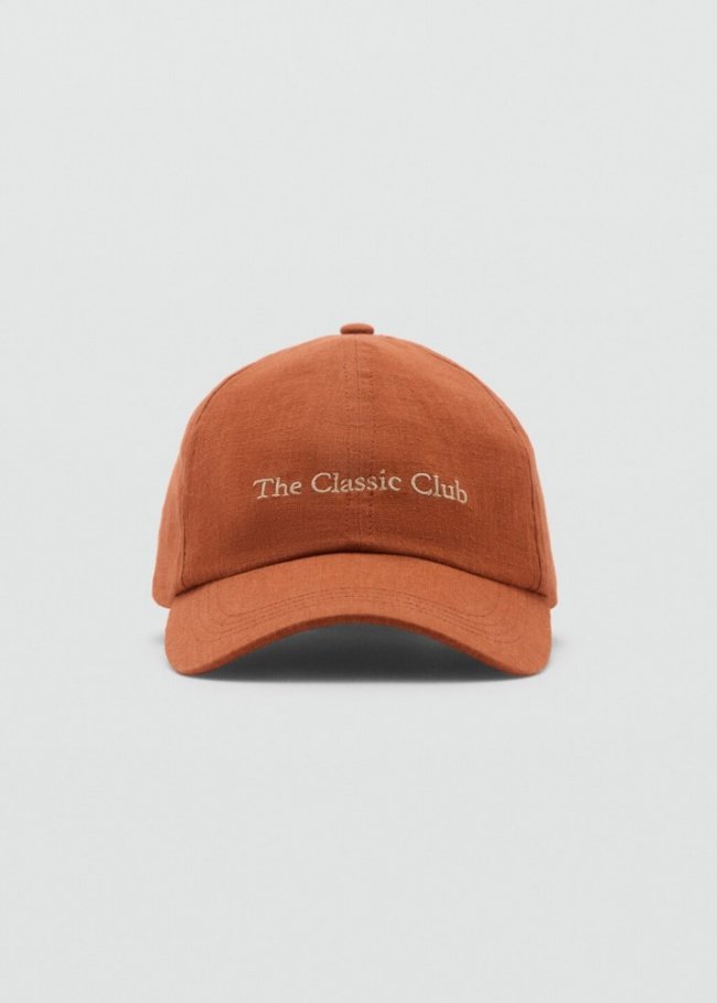 Mango Gorra mensaje bordado - Naranja tostado