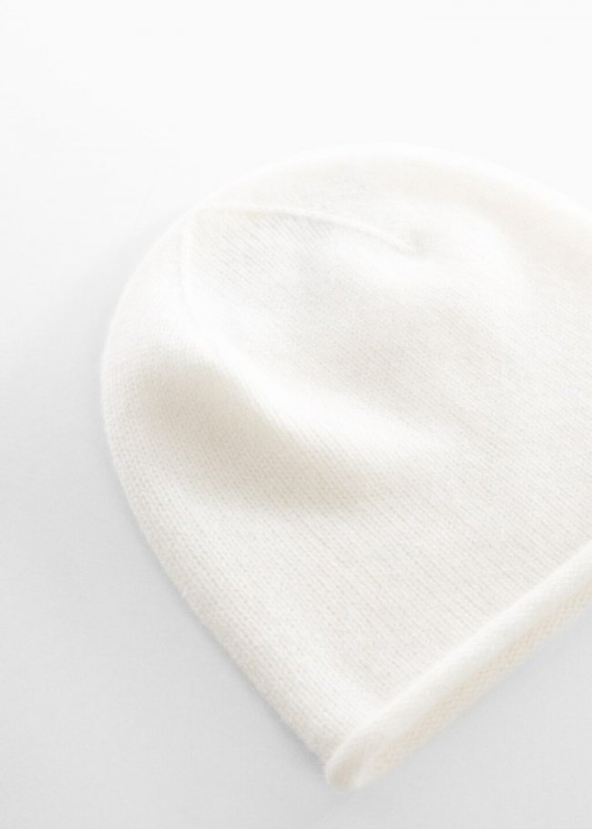 Mango Gorro punto cashmere - Crudo