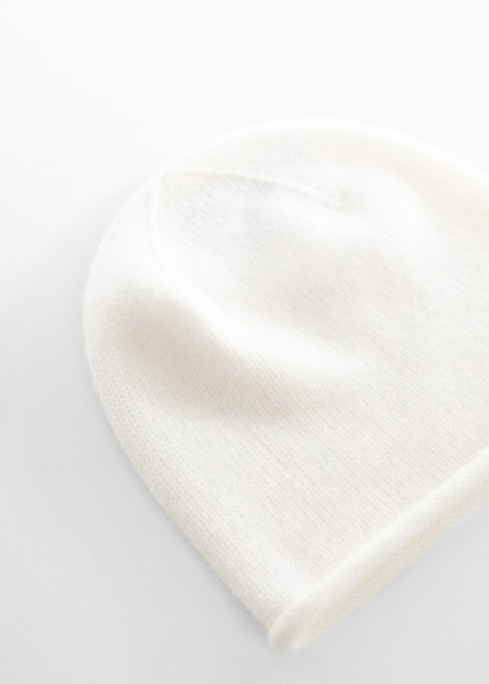 Mango Gorro punto cashmere - Crudo