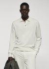 Mango Polo punto lana cashmere - Blanco roto