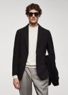 Mango Americana slim fit algodón estructura - Negro
