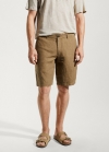 Mango Bermudas slim fit lino - Marrón tabaco