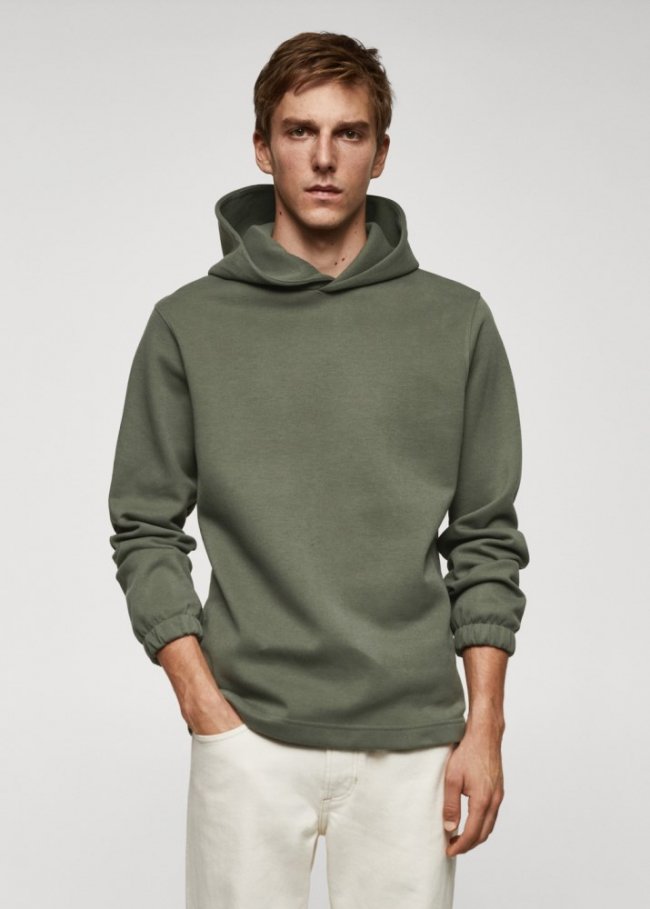 Mango Sudadera algodón capucha - Verde bosque
