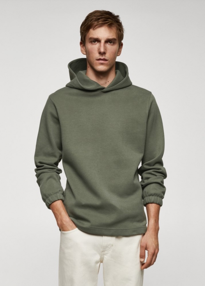 Mango Sudadera algodón capucha - Verde bosque