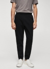 Mango Pantalón jogger algodón - Negro