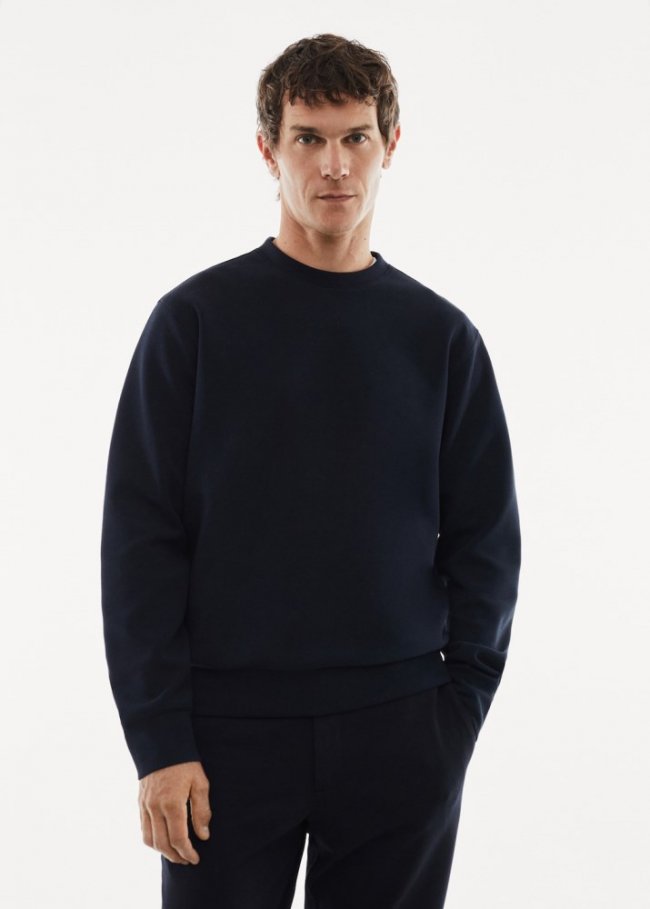 Mango Sudadera tejido reciclado transpirable - Azul marino