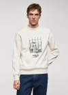 Mango Sudadera dibujo estampado - Crudo