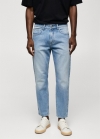 Mango Jeans Ben tapered cropped - Azul medio