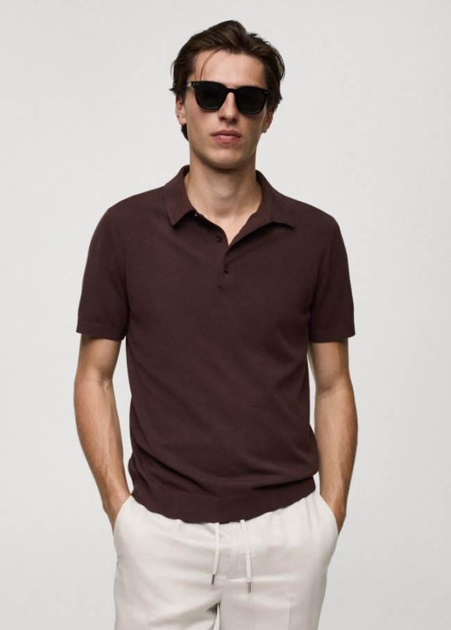 Mango Polo punto fino - Café