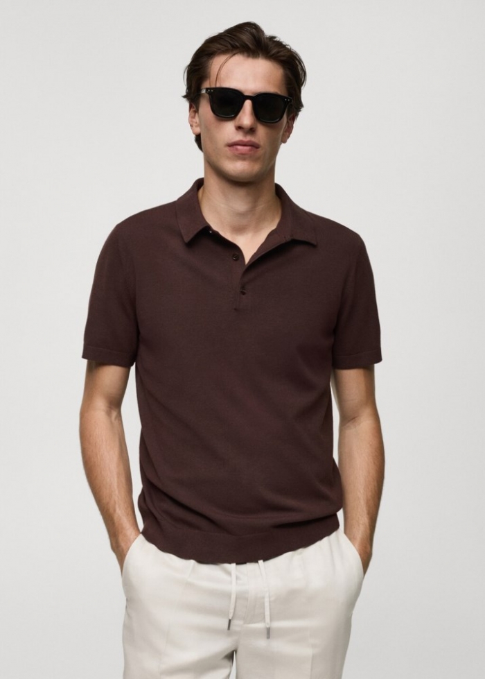 Mango Polo punto fino - Café