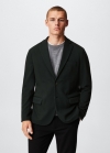 Mango Americana algodón estructura - Khaki