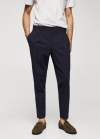 Mango Pantalón estampado pinzas - Azul marino