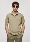 Mango Polo algodón piqué - Khaki