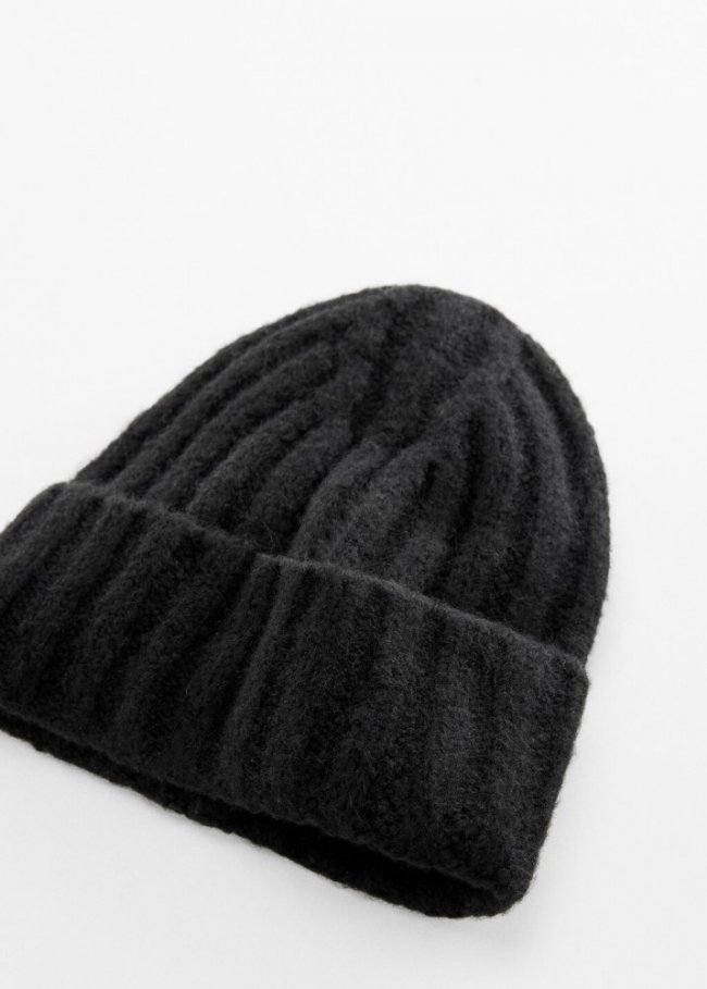 Mango Gorro canalé - Negro