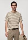 Mango Camiseta algodón rayas - Gris claro/pastel