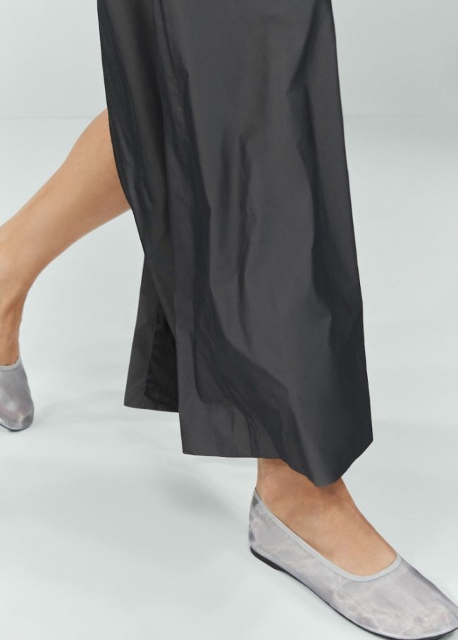 Mango Bailarina mesh semitransparente - Plata
