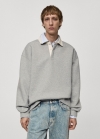 Mango Sudadera polo relaxed fit - Gris medio vigoré
