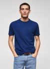Mango Camiseta básica algodón lightweight - Azul indigo