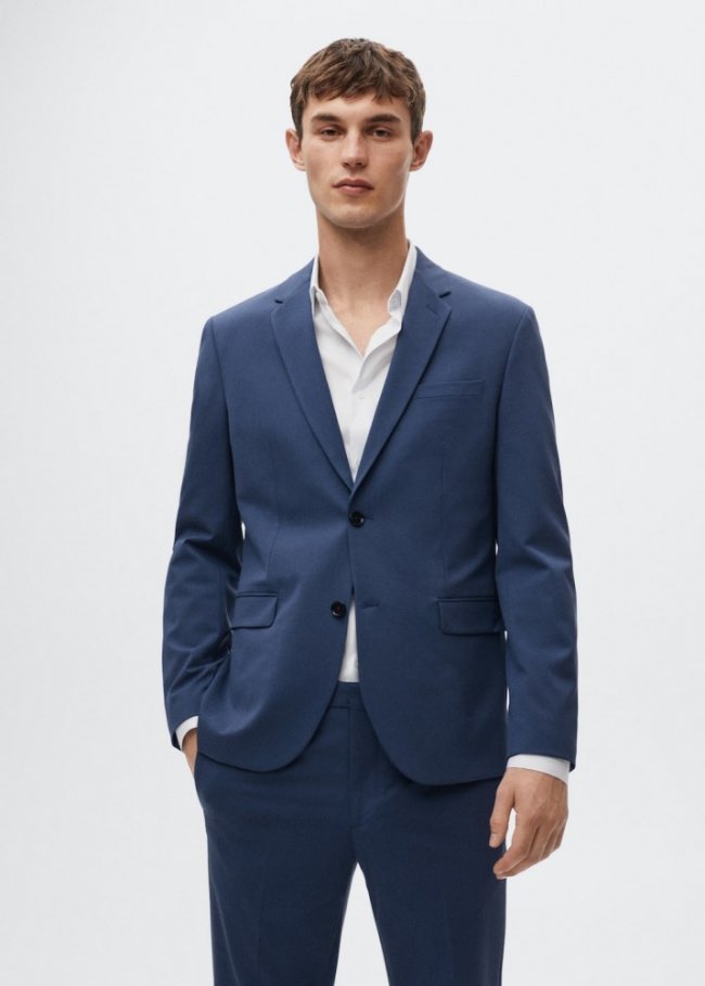 Mango Americana traje super slim fit - Azul tinta