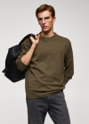 Mango Camiseta 100% algodón manga larga - Khaki
