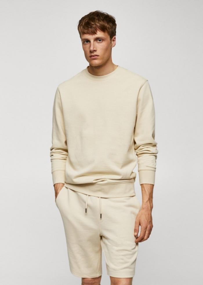 Mango Sudadera básica 100% algodón - Arena