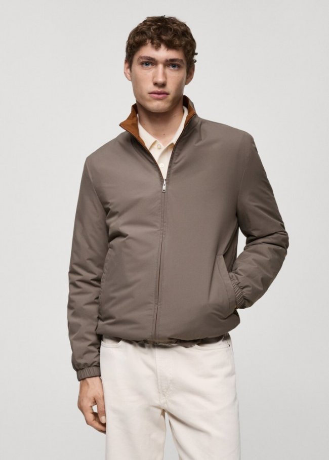 Mango Chaqueta reversible acolchada water repellent - Khaki