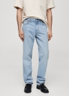 Mango Jeans straight fit efecto lavado - Azul claro