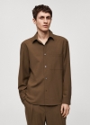 Mango Camisa regular fit bolsillo - Marrón
