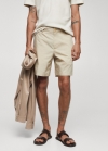 Mango Bermudas slim fit algodón - Arena