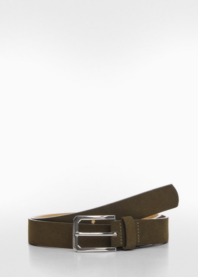Mango Cinturón serraje - Khaki