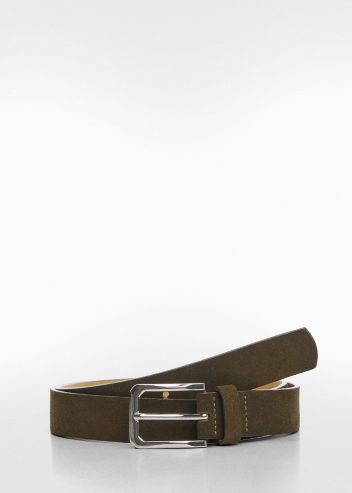 Mango Cinturón serraje - Khaki