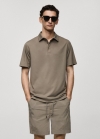 Mango Polo slim fit quick dry - Khaki