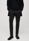 Mango Pantalón algodón tapered crop - Negro