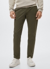 Mango Pantalón algodón tapered crop - Verde medio