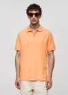Mango Polo 100% algodón pique - Naranja pastel