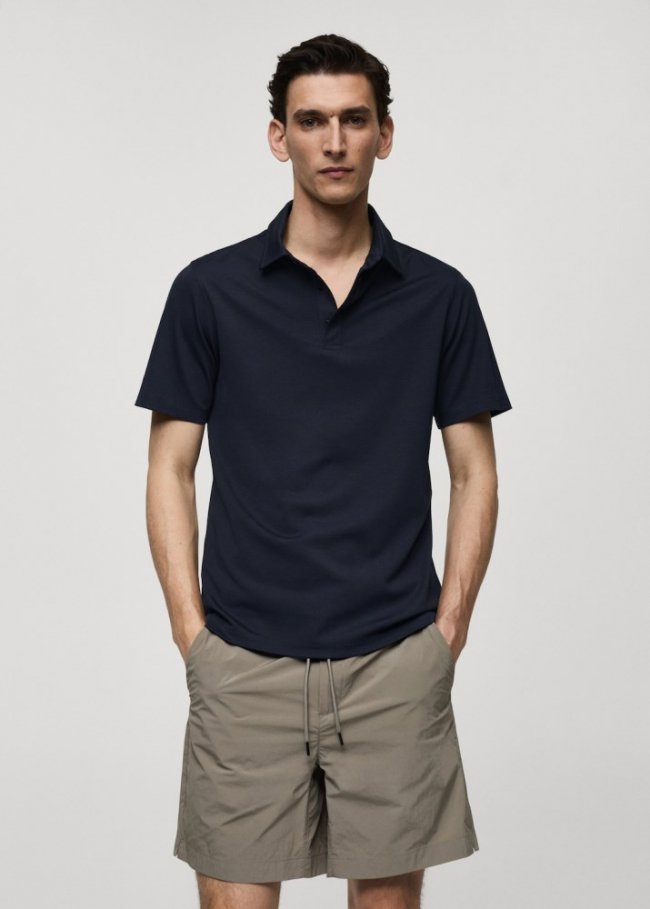 Mango Polo slim fit quick dry - Azul marino oscuro