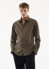 Mango Camisa regular fit algodón stretch - Khaki