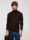 Mango Jersey lana cuello alto - Chocolate