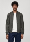 Mango Chaqueta bomber efecto piel - Gris
